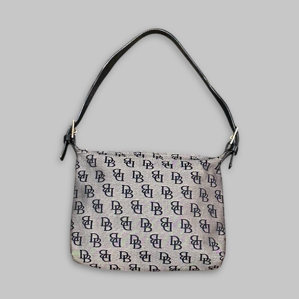 Dooney & Bourke Monogram Canvas Shoulder Bag – Black & Gray